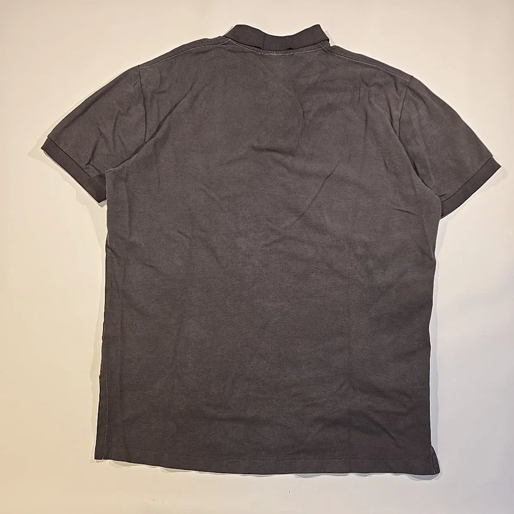VTG Polo Ralph Lauren‎ Men L Polo Shirt Single Stitch Custom Black Dye Job Gray